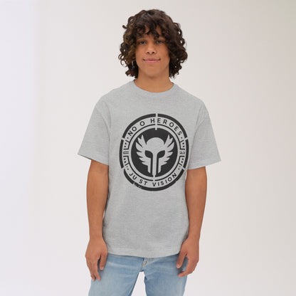 Men's Oversized Graphic Tee - 'No Heroes, Just Vision' Casual Streetwear Summer Festival Gift