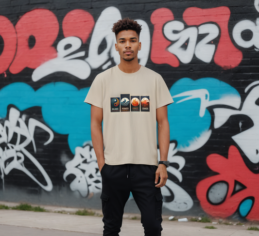 Balance Power Space Chaos unisex Graphic Tee