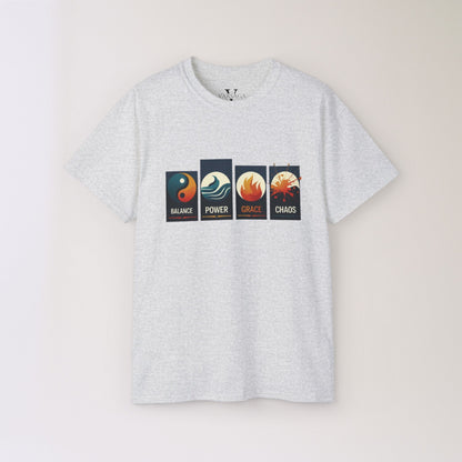 Balance Power Space Chaos unisex Graphic Tee