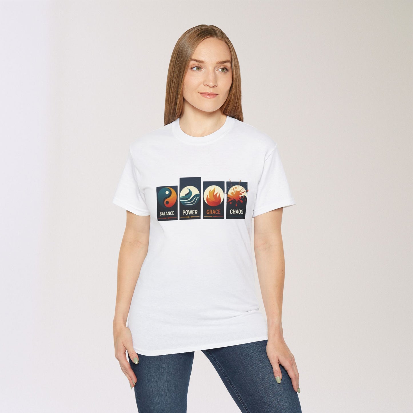 Balance Power Space Chaos unisex Graphic Tee